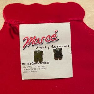 Marcé Colombian Silver Teddy Bear Stud Earrings